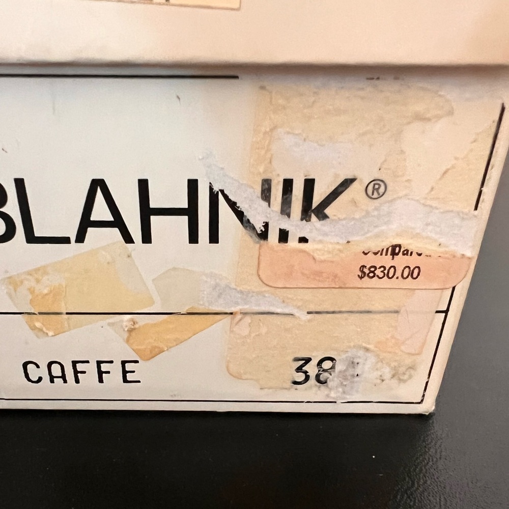 Manolo Blanhik Snake Skin Italy Size 38 Box Dust Bag Silver heel SHOES AUTHENTIC - Picture 6 of 9